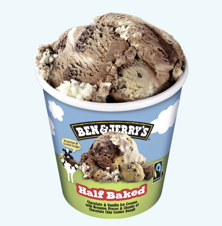 Glass från Ben & Jerry's med smaken Half Baked
