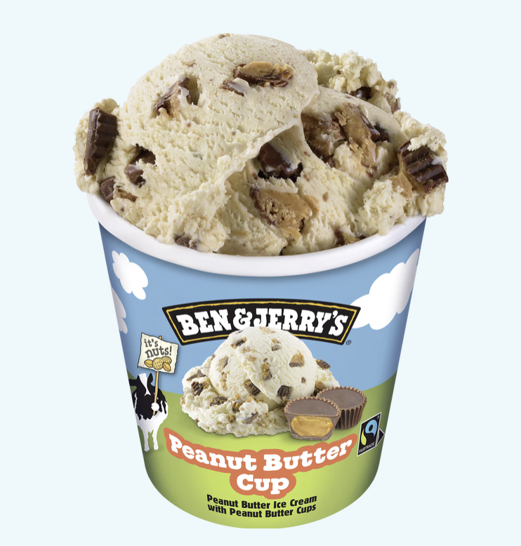 Glass från Ben & Jerry's med smaken Peanut Butter Cup