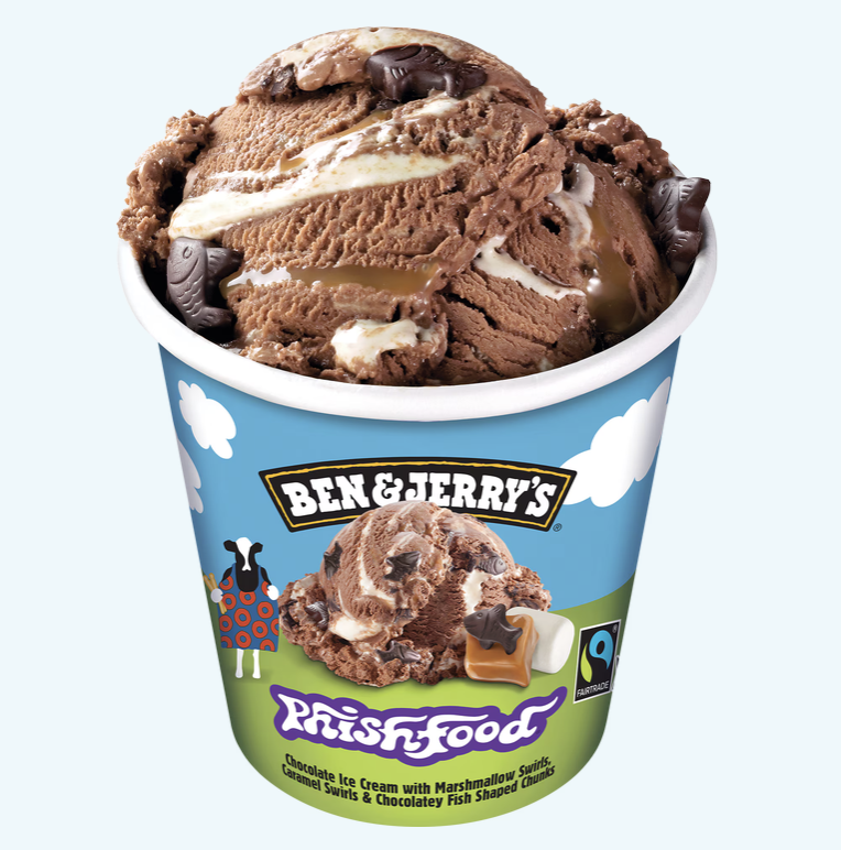 Glass från Ben & Jerry's med smaken Phish Food