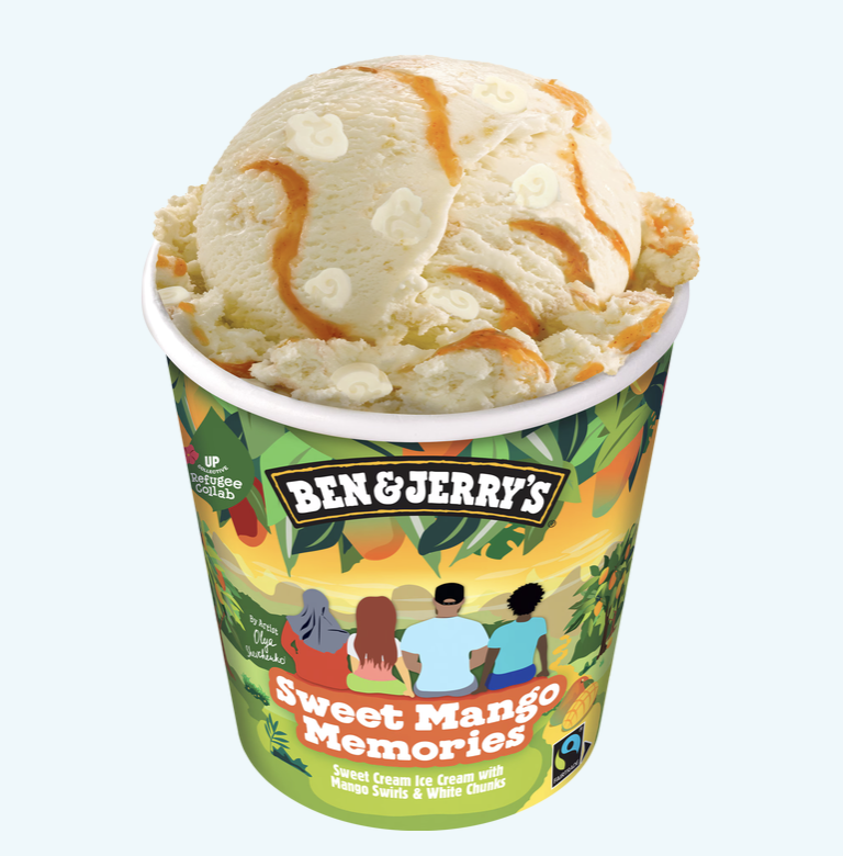 Glass från Ben & Jerry's med smaken Sweet Mango Memories